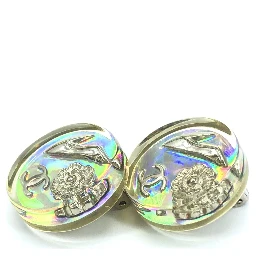 Vintage Holographic Logo Clip-On Earrings