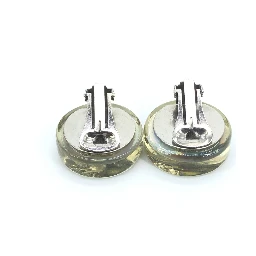 Vintage Holographic Logo Clip-On Earrings