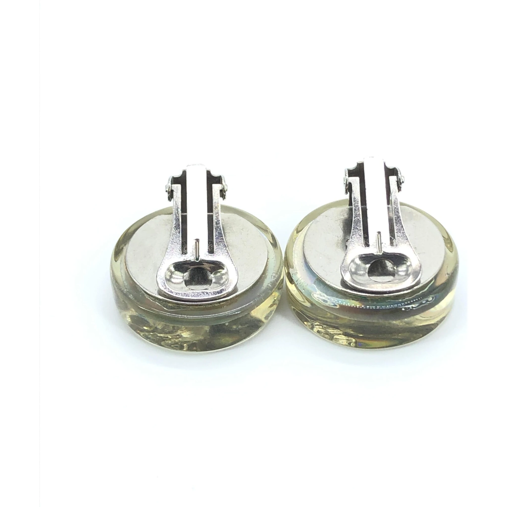 Vintage Holographic Logo Clip-On Earrings