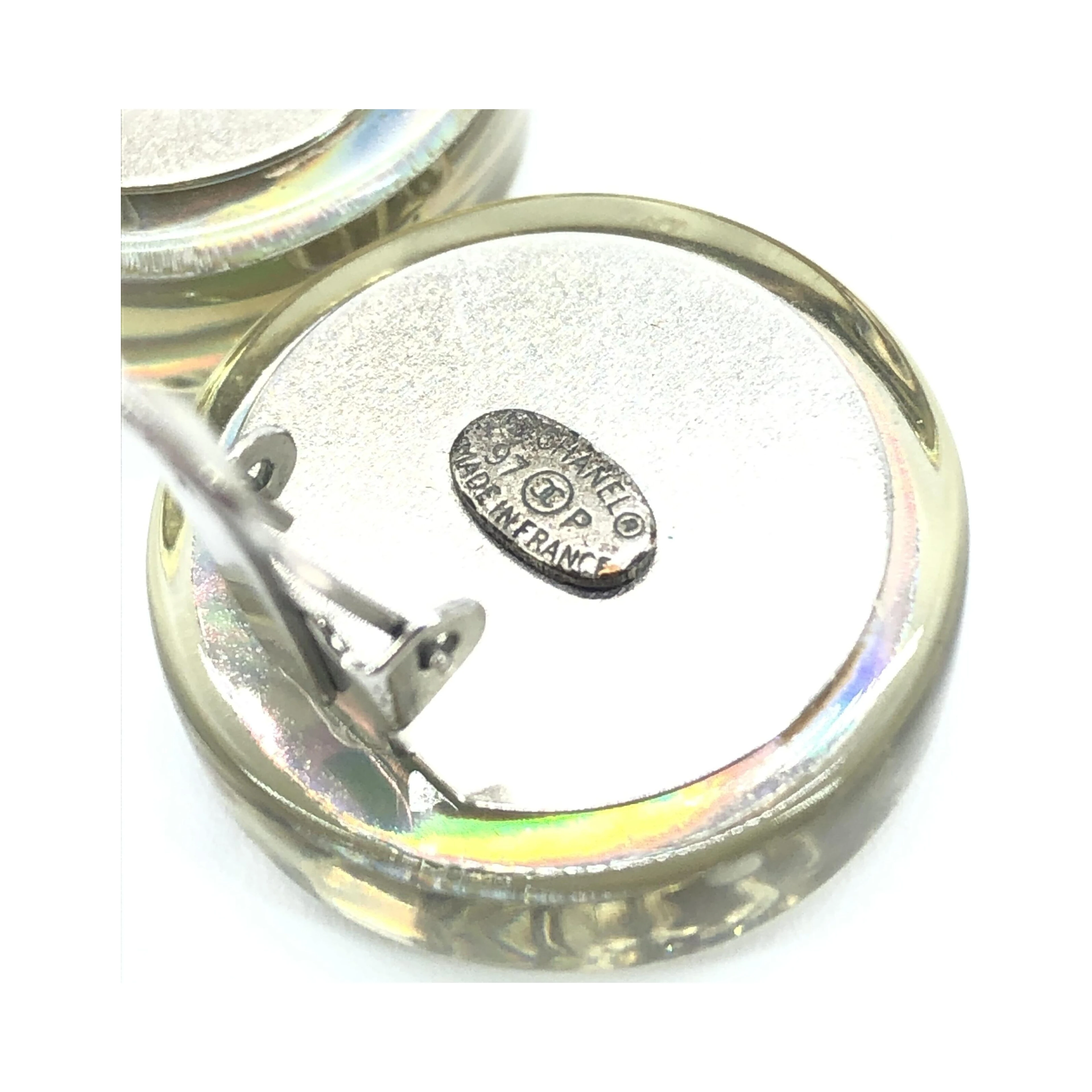 Vintage Holographic Logo Clip-On Earrings