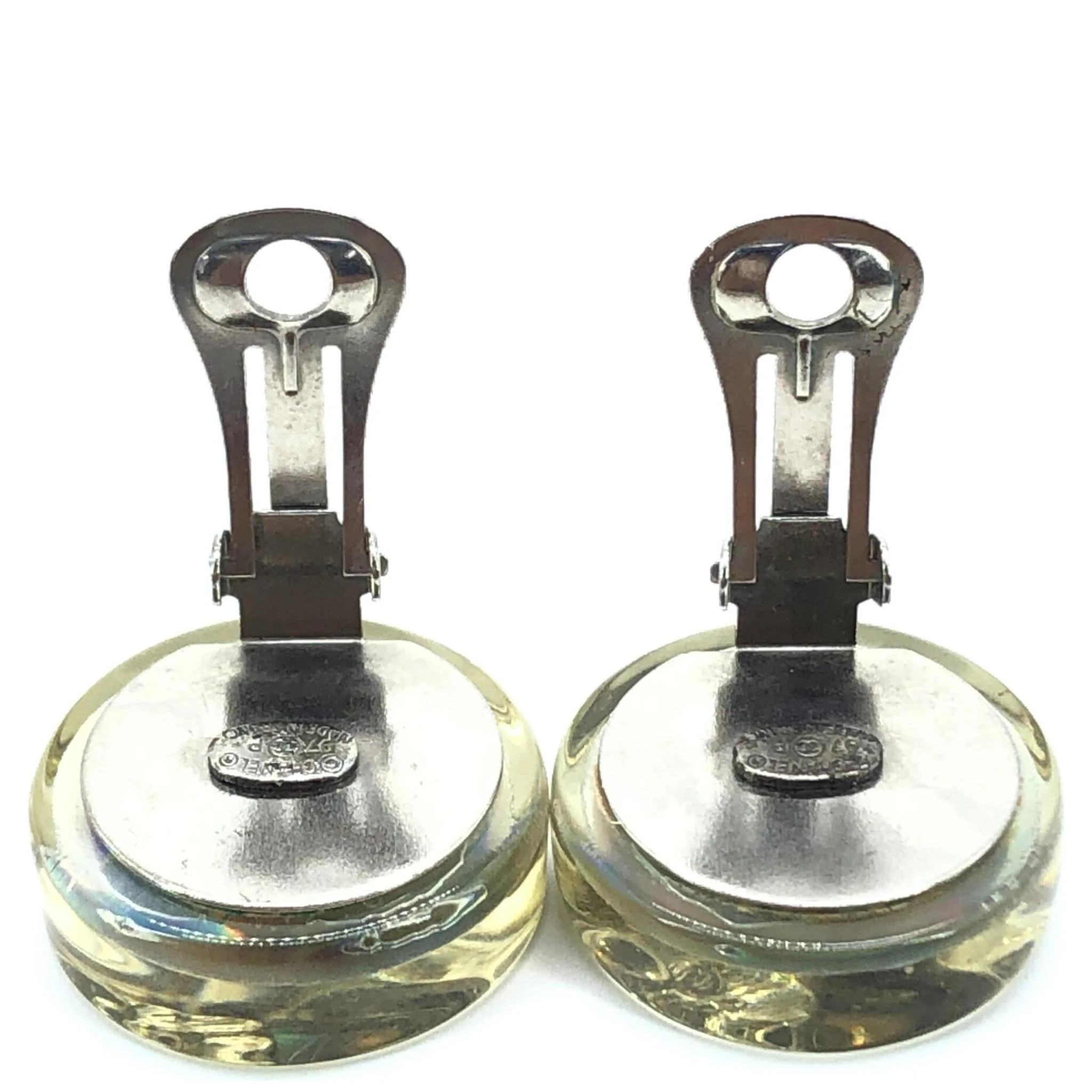 Vintage Holographic Logo Clip-On Earrings