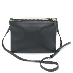 Trio Black Leather Shoulder Bag