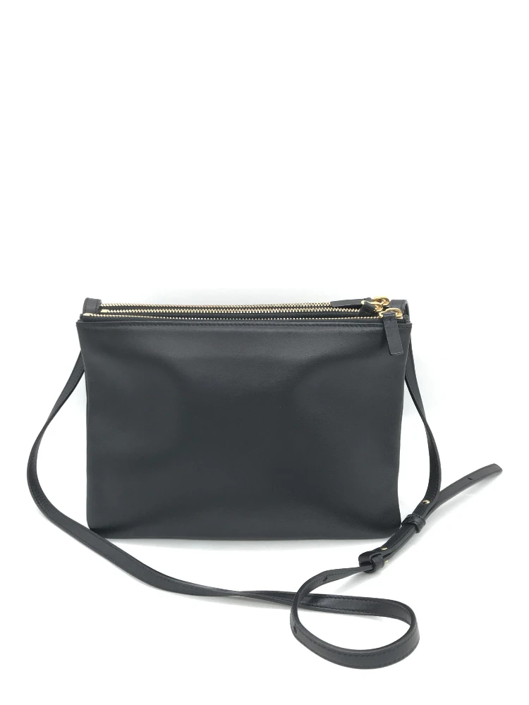 Trio Black Leather Shoulder Bag