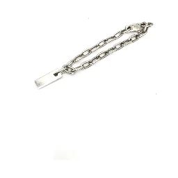 Sterling Silver Logo Plate Chain Bracelet