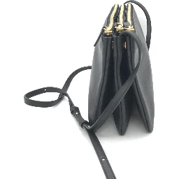 Trio Black Leather Shoulder Bag