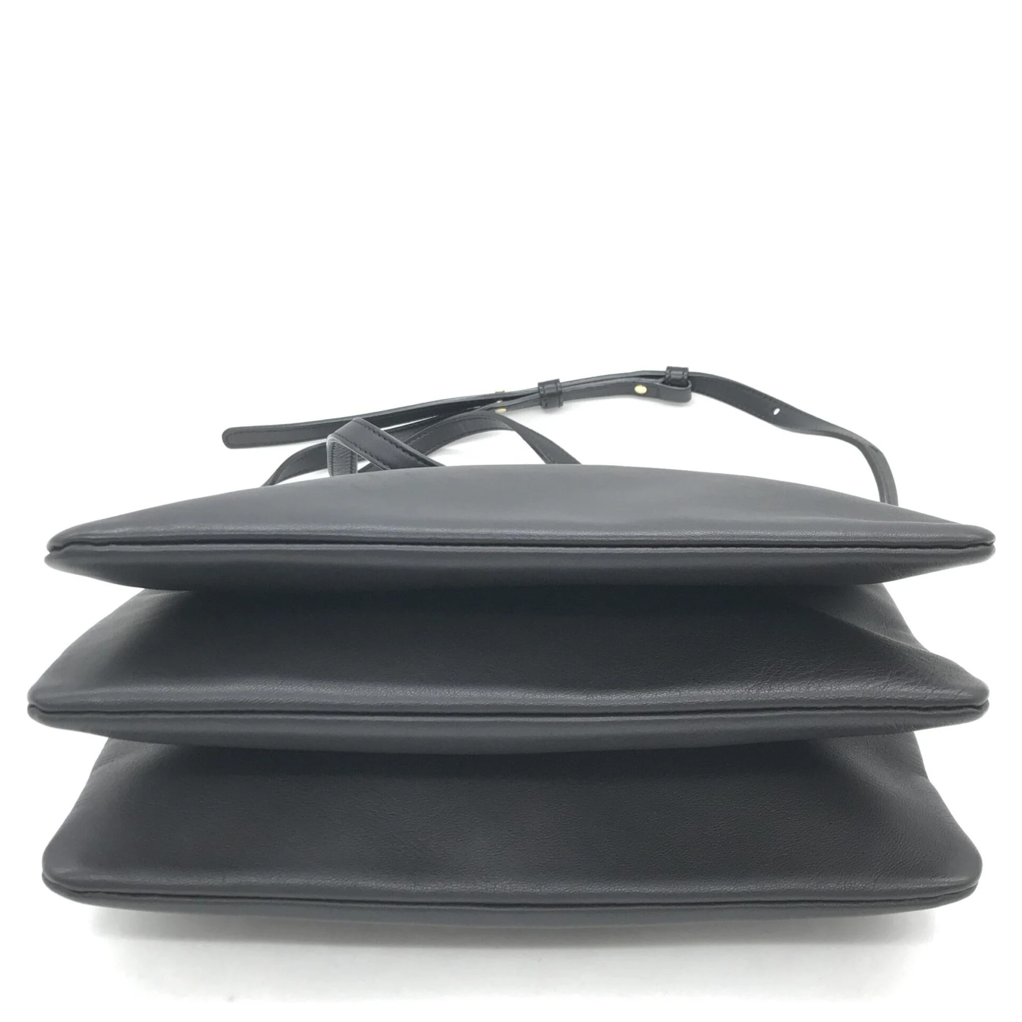 Trio Black Leather Shoulder Bag