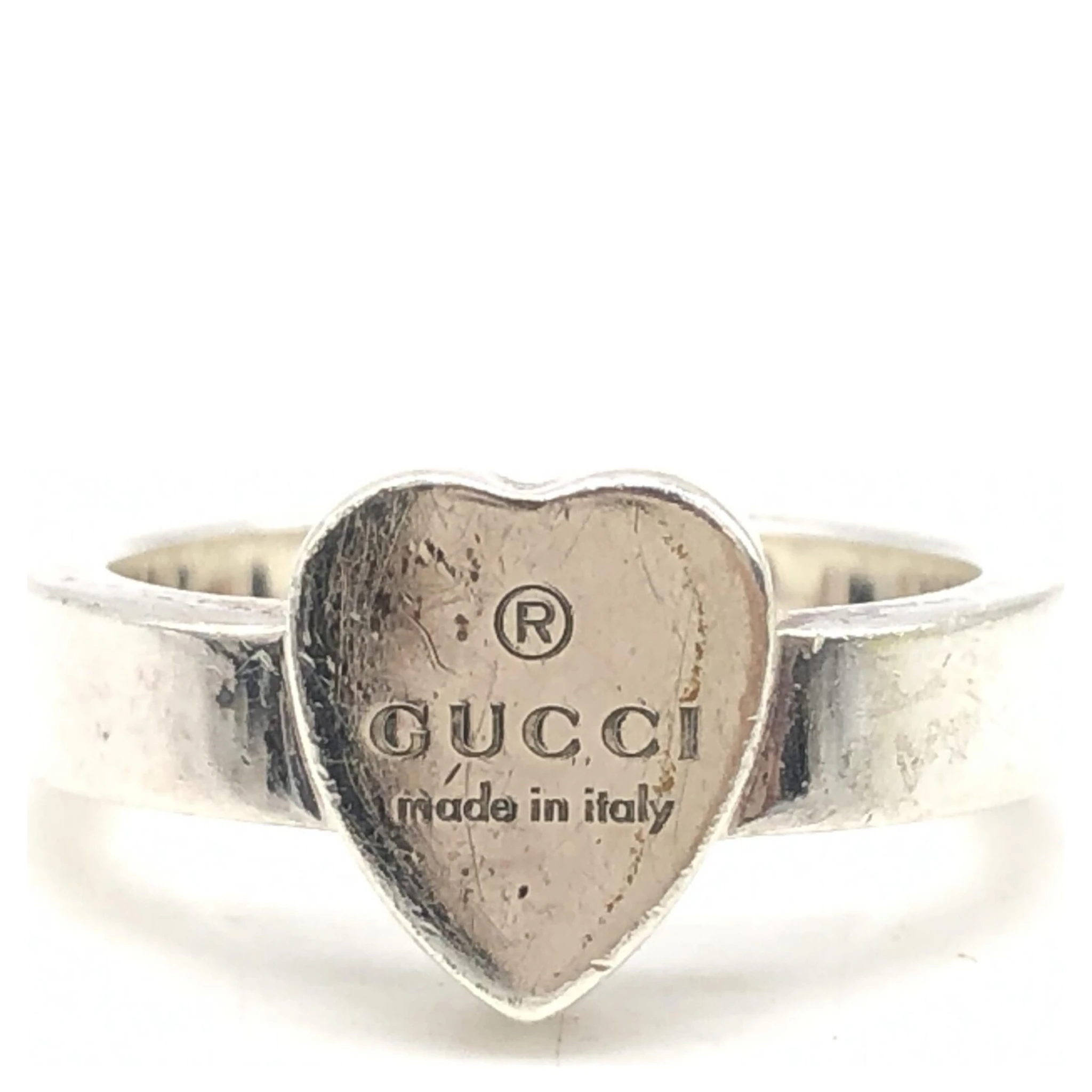 Sterling Silver Heart Trademark Ring, US Size 5.5