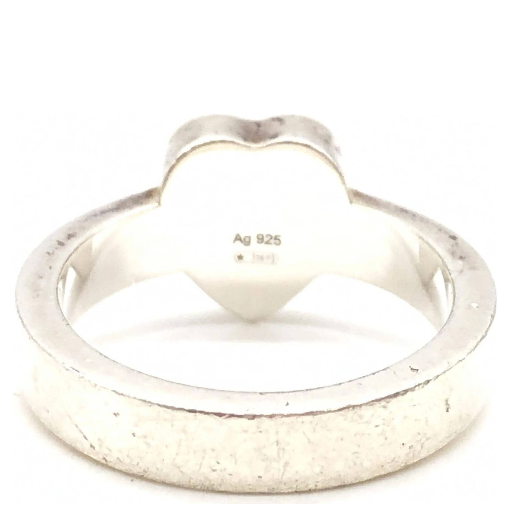 Sterling Silver Heart Trademark Ring, US Size 5.5