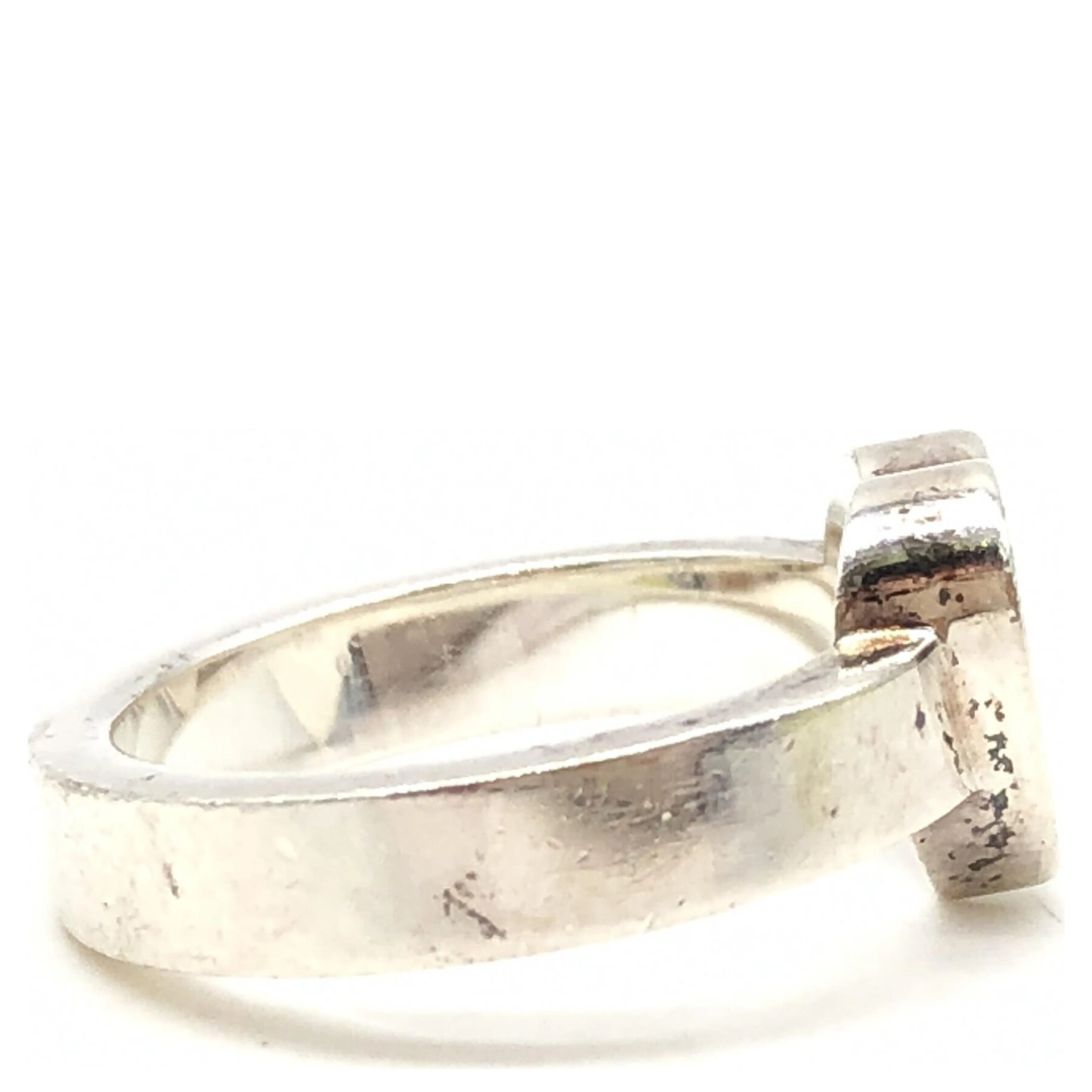 Sterling Silver Heart Trademark Ring, US Size 5.5