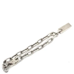 Sterling Silver Logo Plate Chain Bracelet