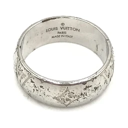 Silver-Tone Monogram Band Ring