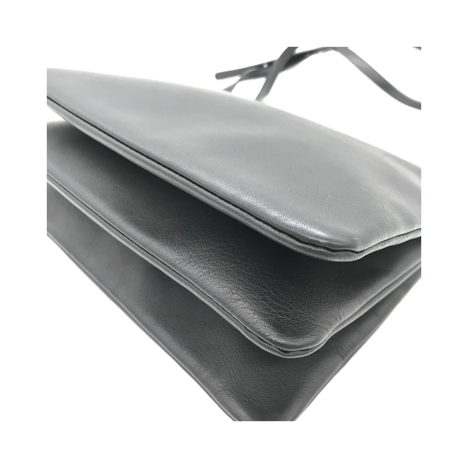 Trio Black Leather Shoulder Bag