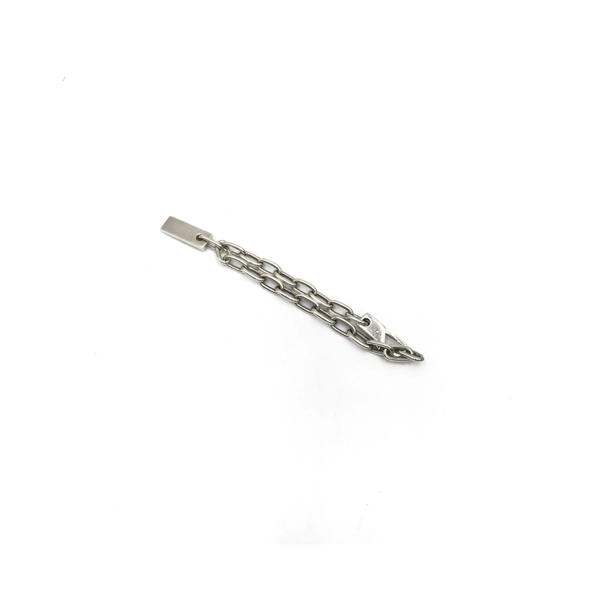 Sterling Silver Logo Plate Chain Bracelet