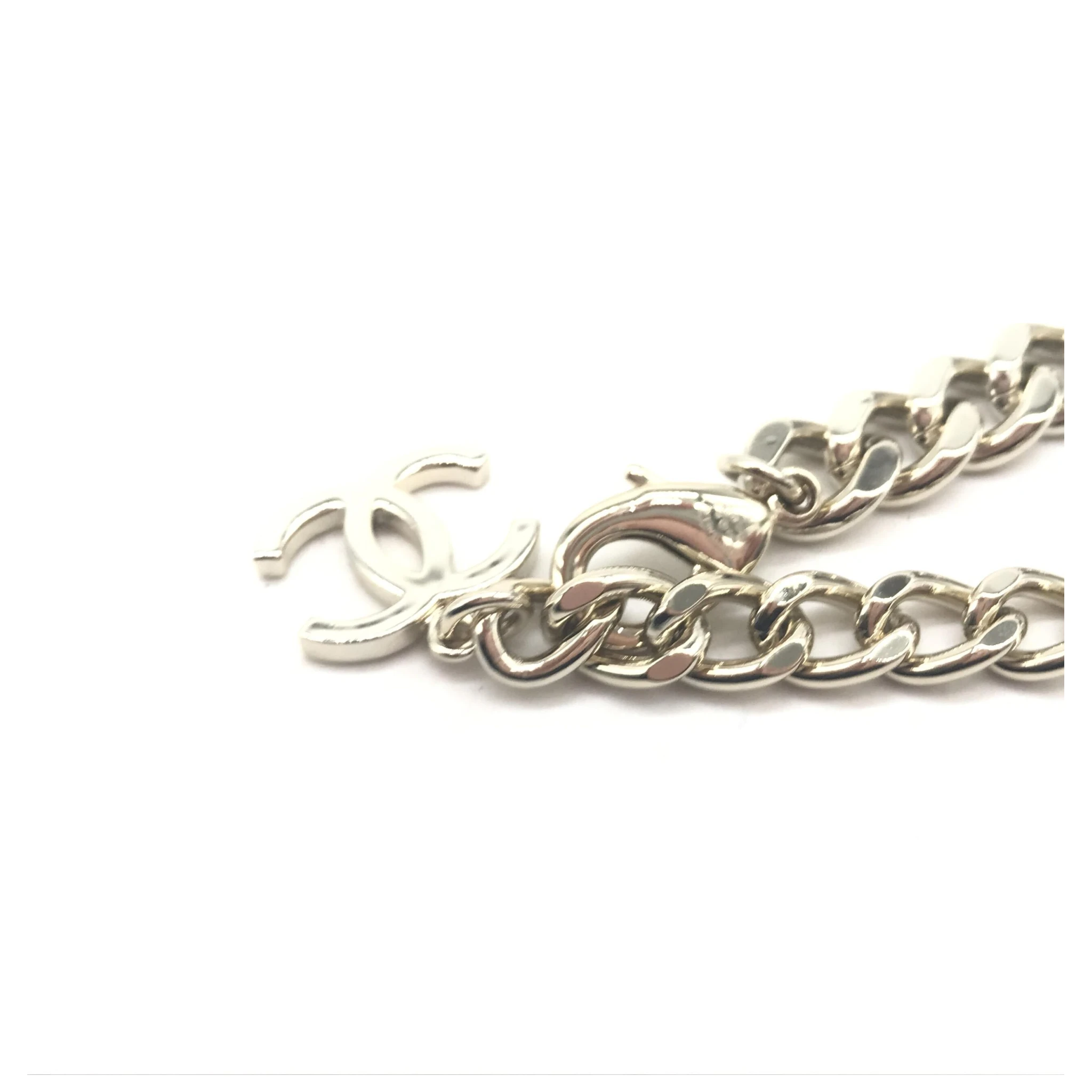 Silver Tone Curb Chain Link Necklace