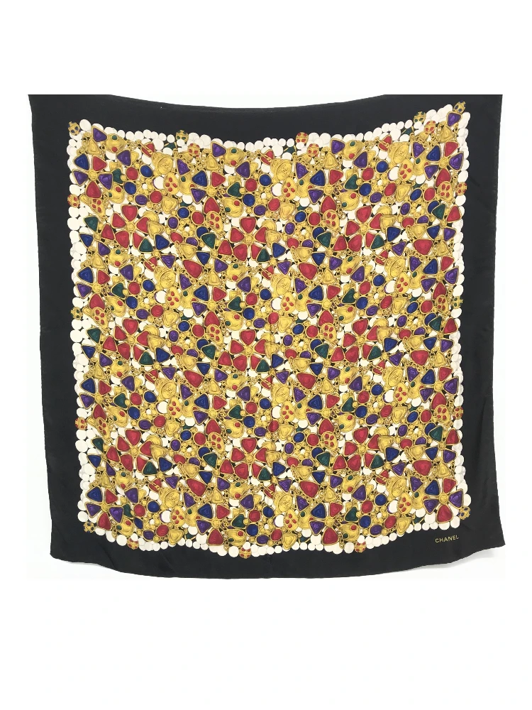 Silk Scarf With Vibrant Jewelry Print alternative