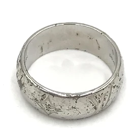 Silver-Tone Monogram Band Ring