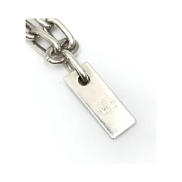 Sterling Silver Logo Plate Chain Bracelet