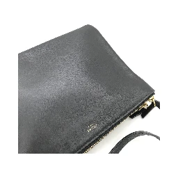 Trio Black Leather Shoulder Bag