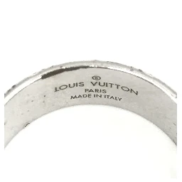 Silver-Tone Monogram Band Ring