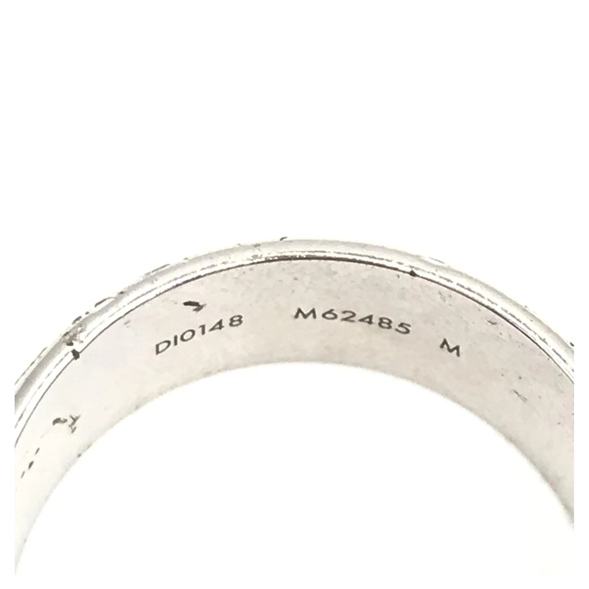 Silver-Tone Monogram Band Ring