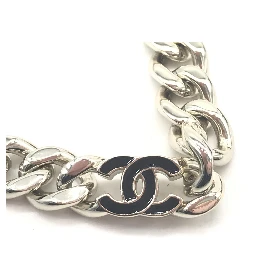 Silver Tone Curb Chain Link Necklace