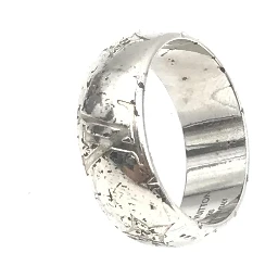 Silver-Tone Monogram Band Ring