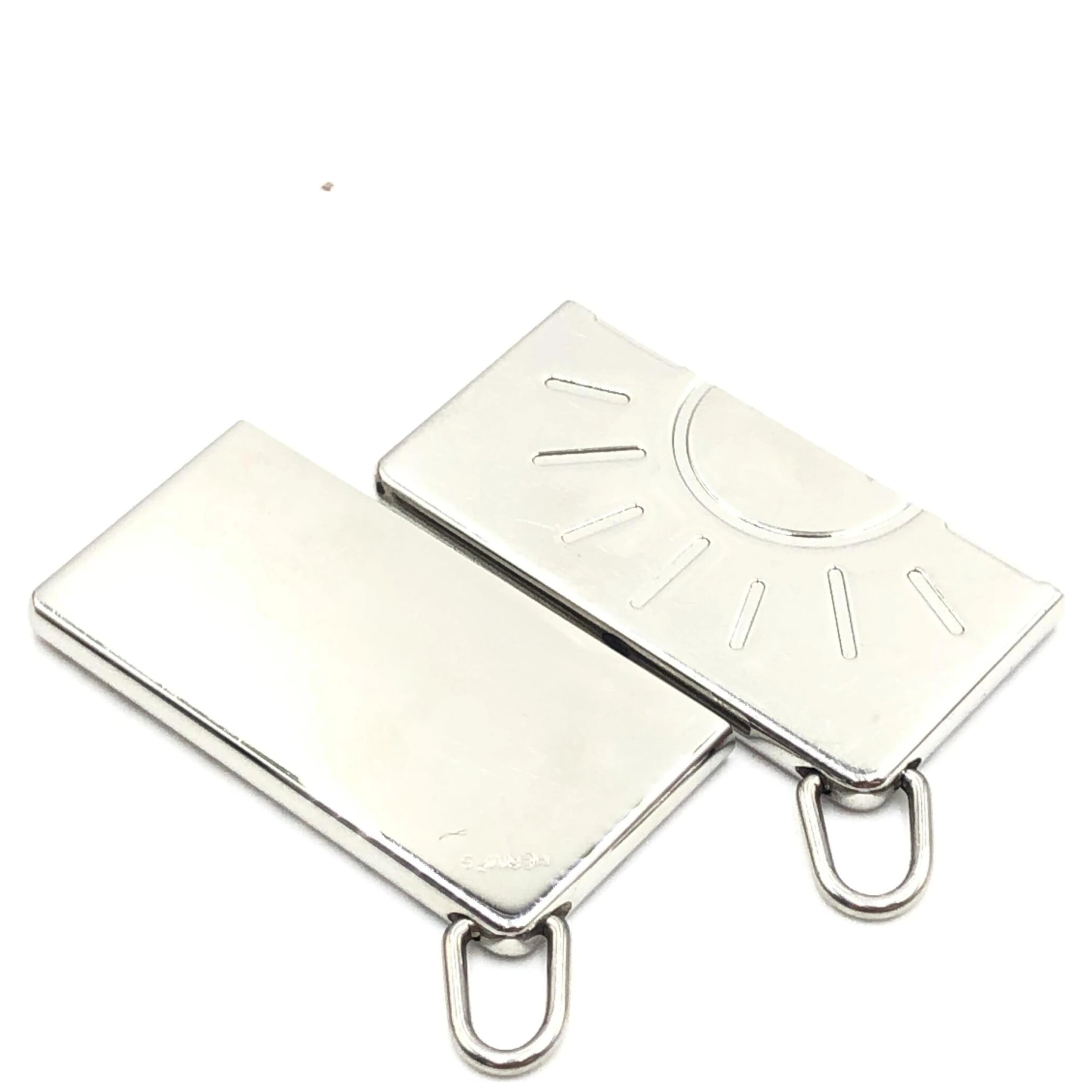 Silver Tone Half Sun Pendant Set