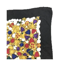 Silk Scarf With Vibrant Jewelry Print