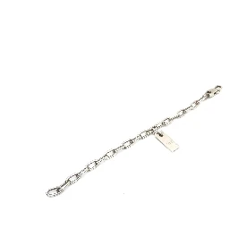 Sterling Silver Logo Plate Chain Bracelet