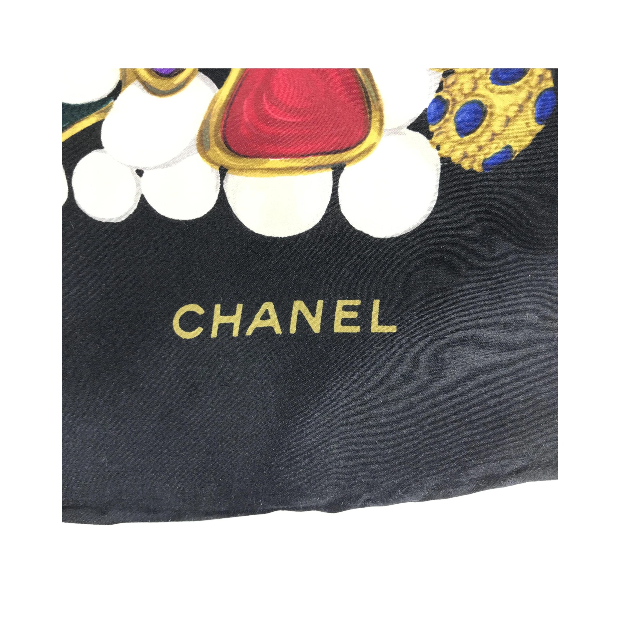 Silk Scarf With Vibrant Jewelry Print