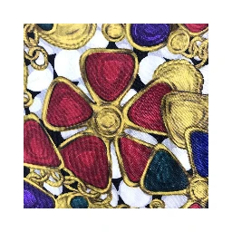 Silk Scarf With Vibrant Jewelry Print