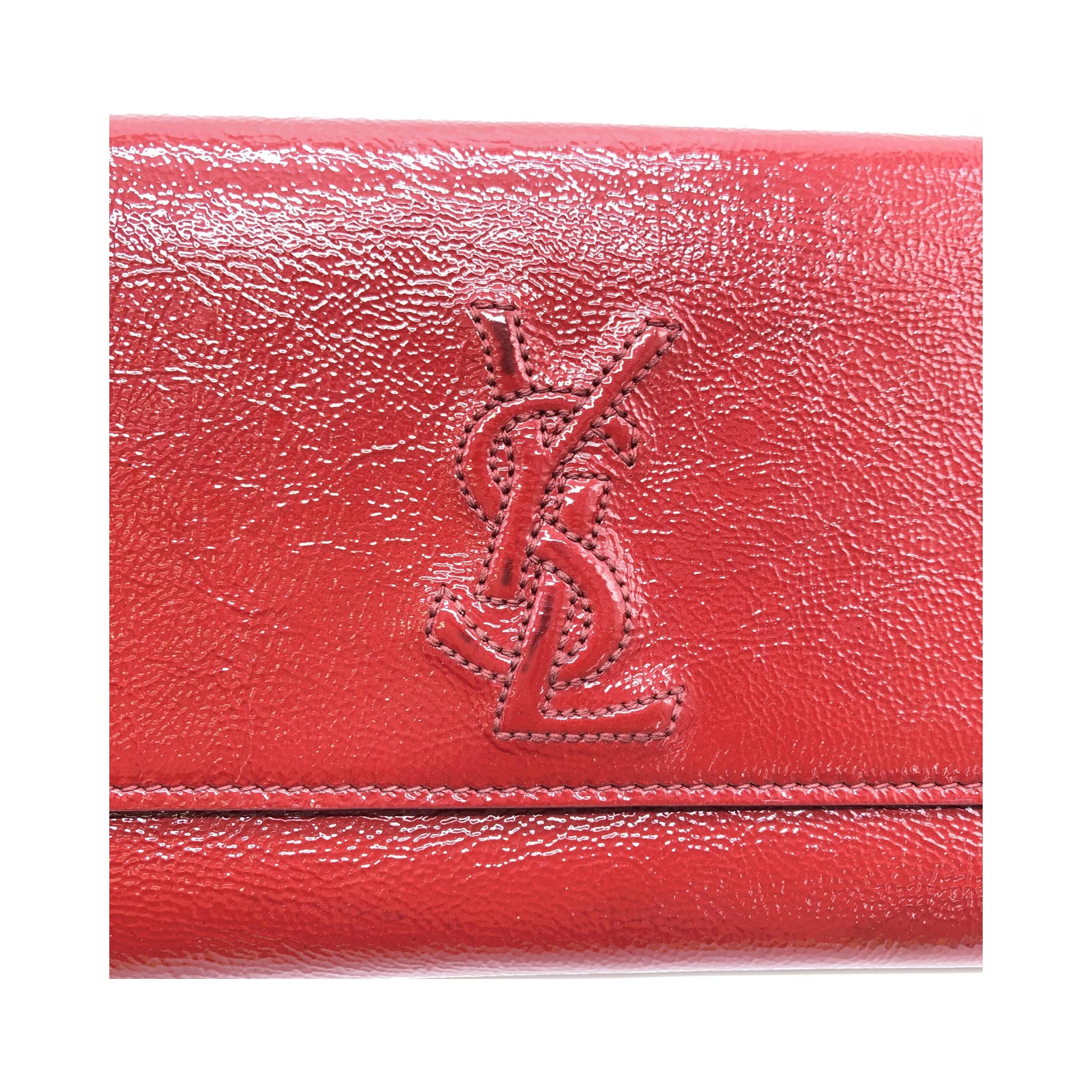 Red Patent Leather Clutch Bag