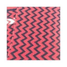 Red Zigzag Wool Knit Scarf