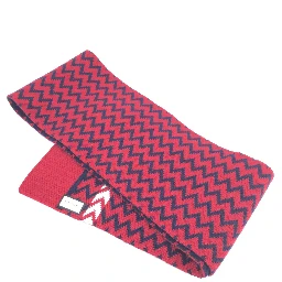 Red Zigzag Wool Knit Scarf