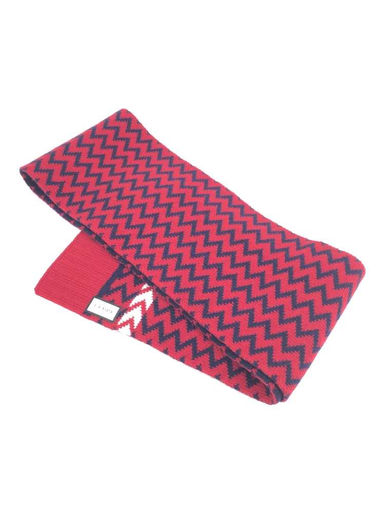 Red Zigzag Wool Knit Scarf alternative