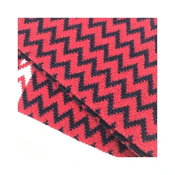 Red Zigzag Wool Knit Scarf