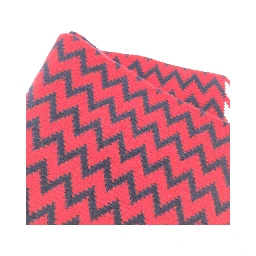 Red Zigzag Wool Knit Scarf