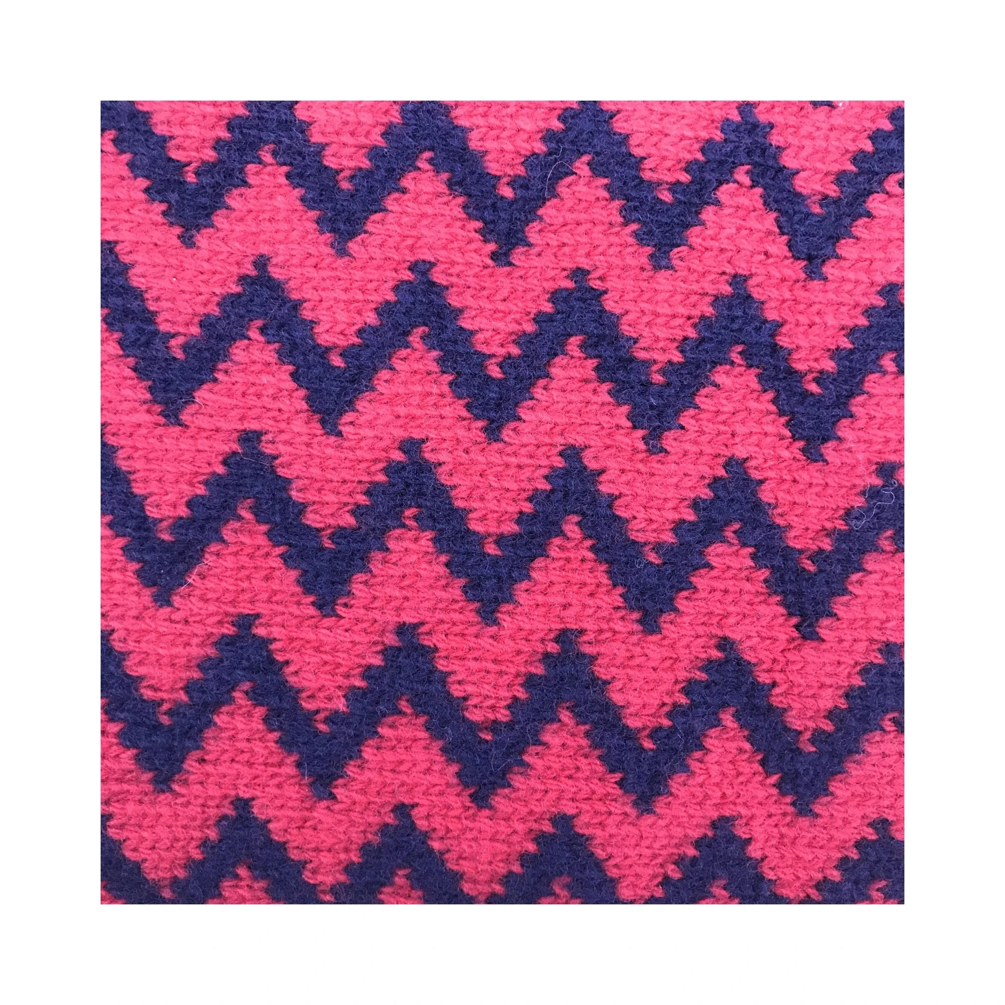 Red Zigzag Wool Knit Scarf