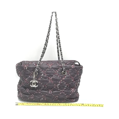 Paris-Byzance Chain Shoulder Bag Purple Nylon