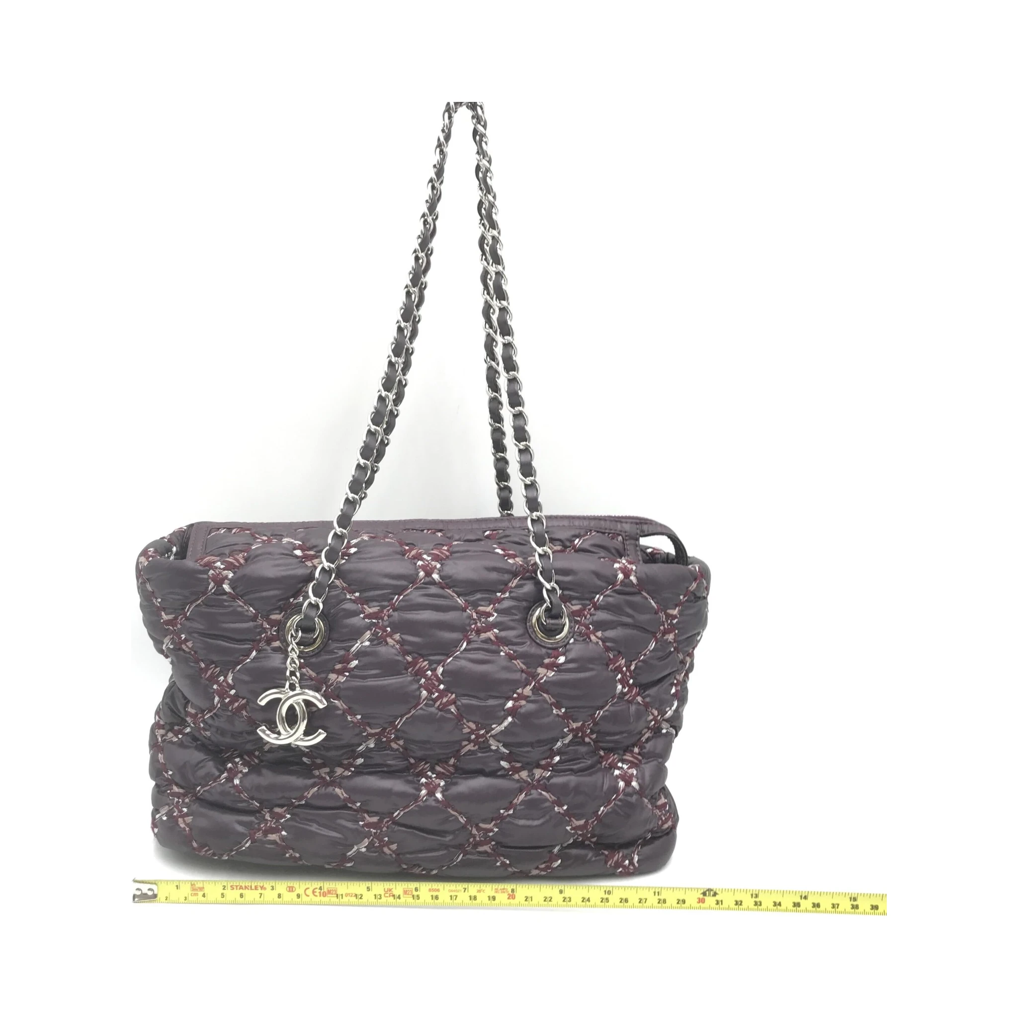 Paris-Byzance Chain Shoulder Bag Purple Nylon