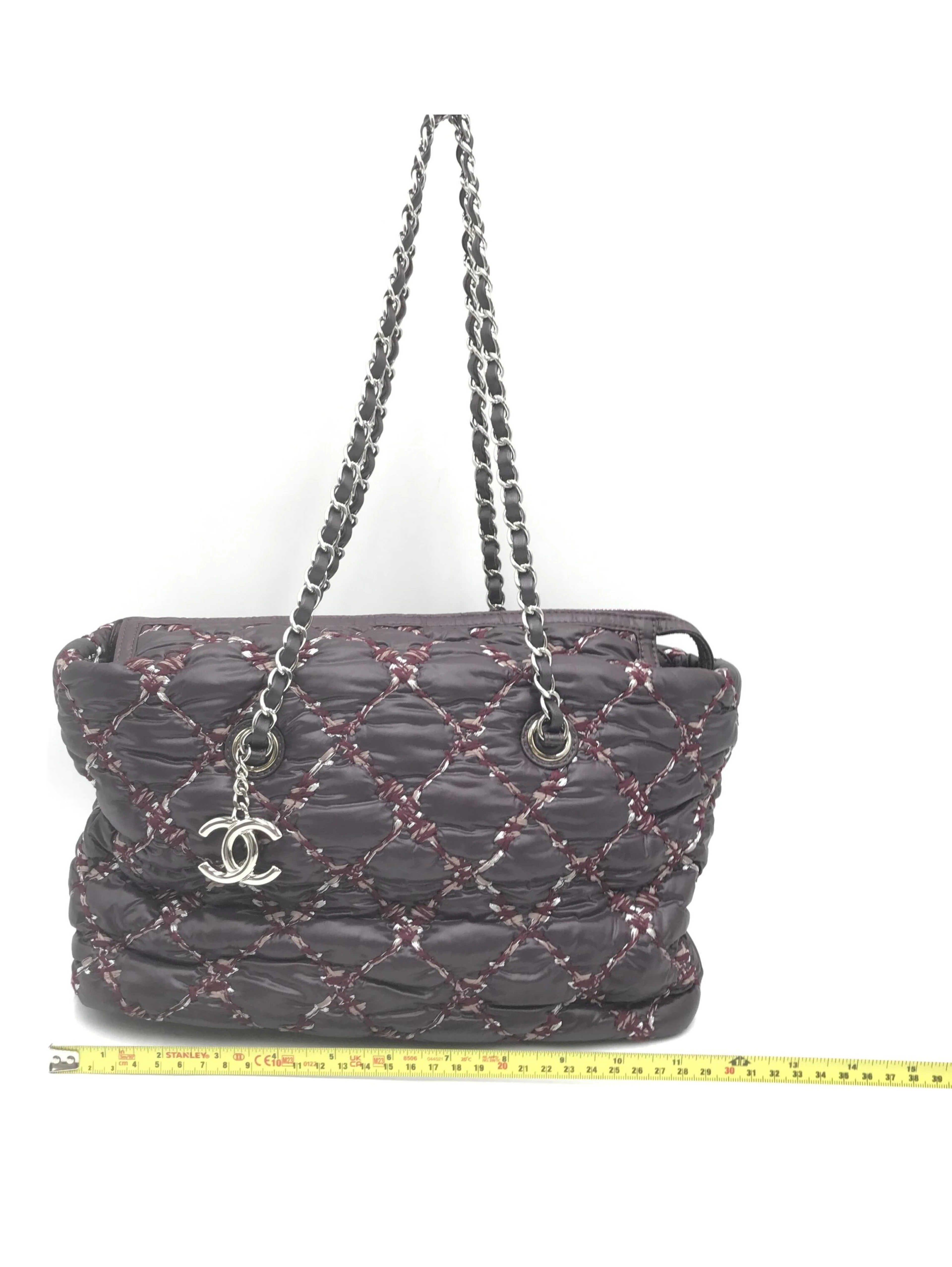 Paris-Byzance Chain Shoulder Bag Purple Nylon