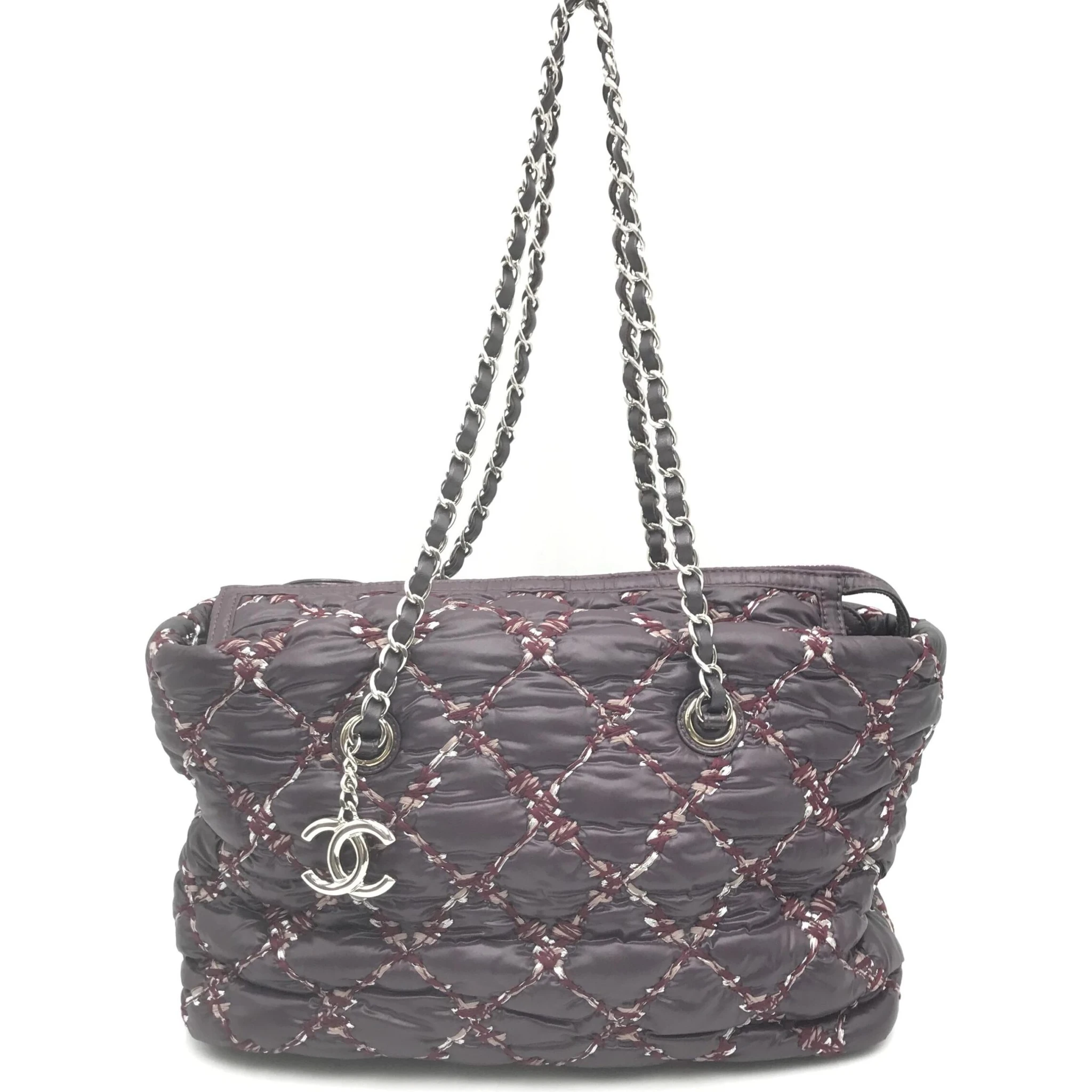 Paris-Byzance Chain Shoulder Bag Purple Nylon
