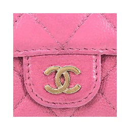 Pink Leather Quilted Flap Wallet