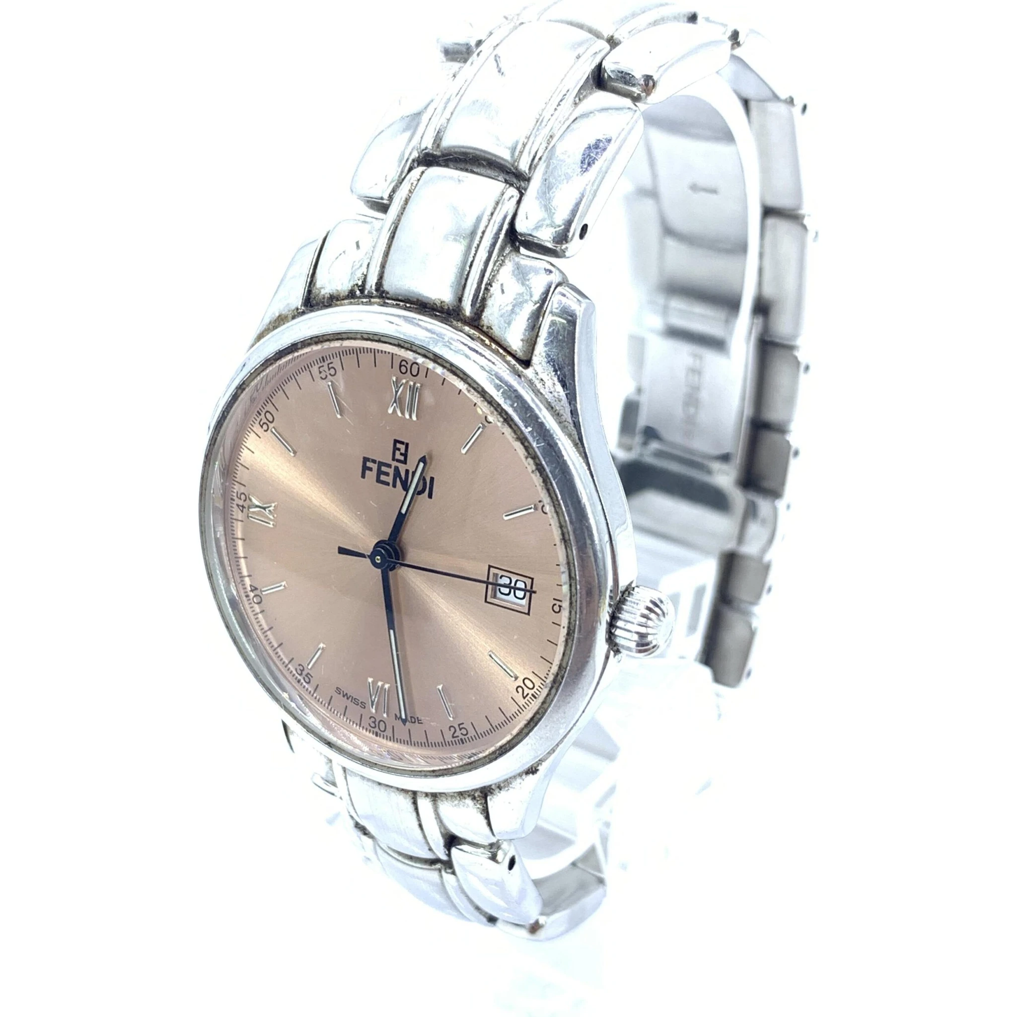 Pink Champagne Dial Quartz Watch, Stainless Steel