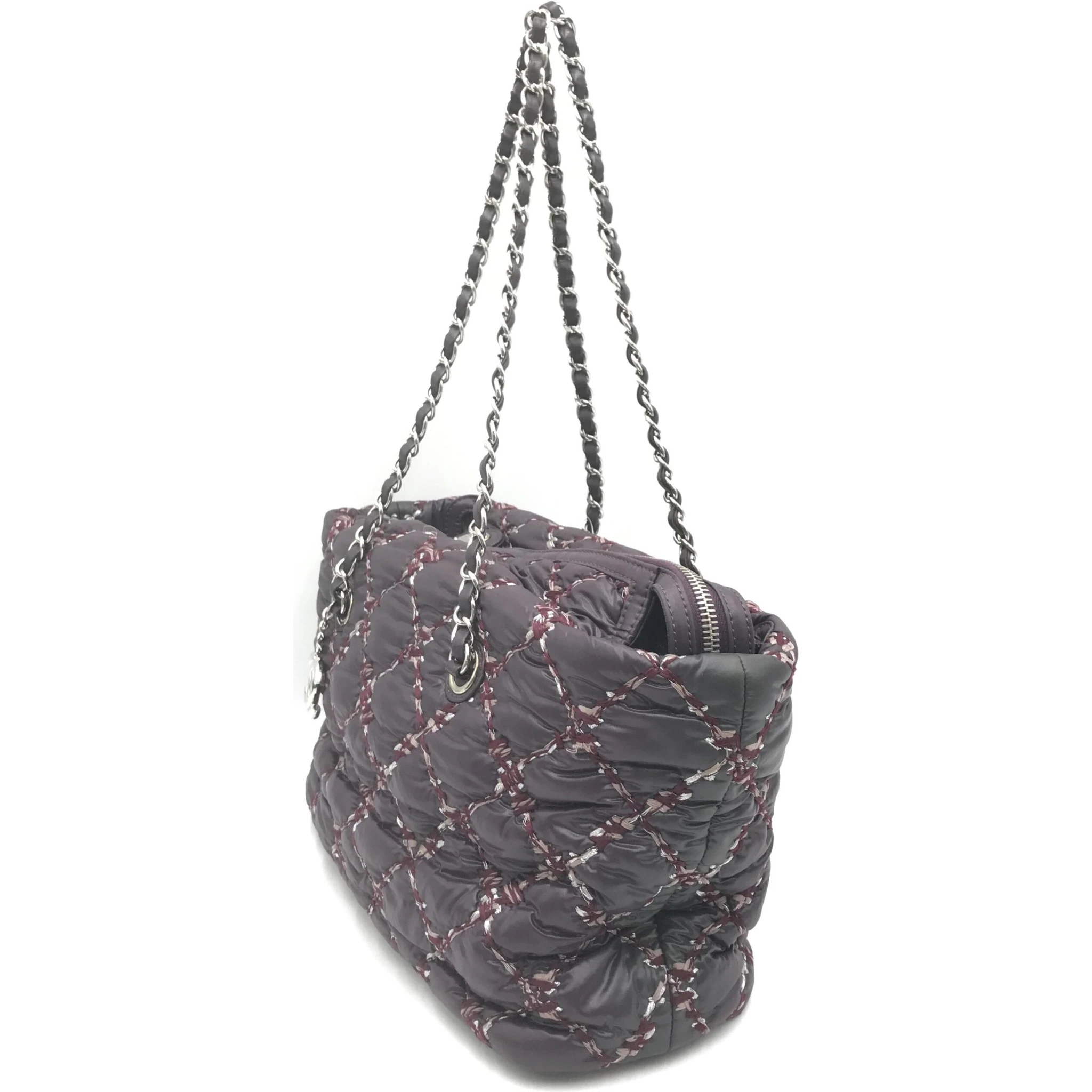 Paris-Byzance Chain Shoulder Bag Purple Nylon
