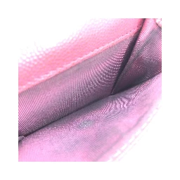 Pink Leather Quilted Flap Wallet