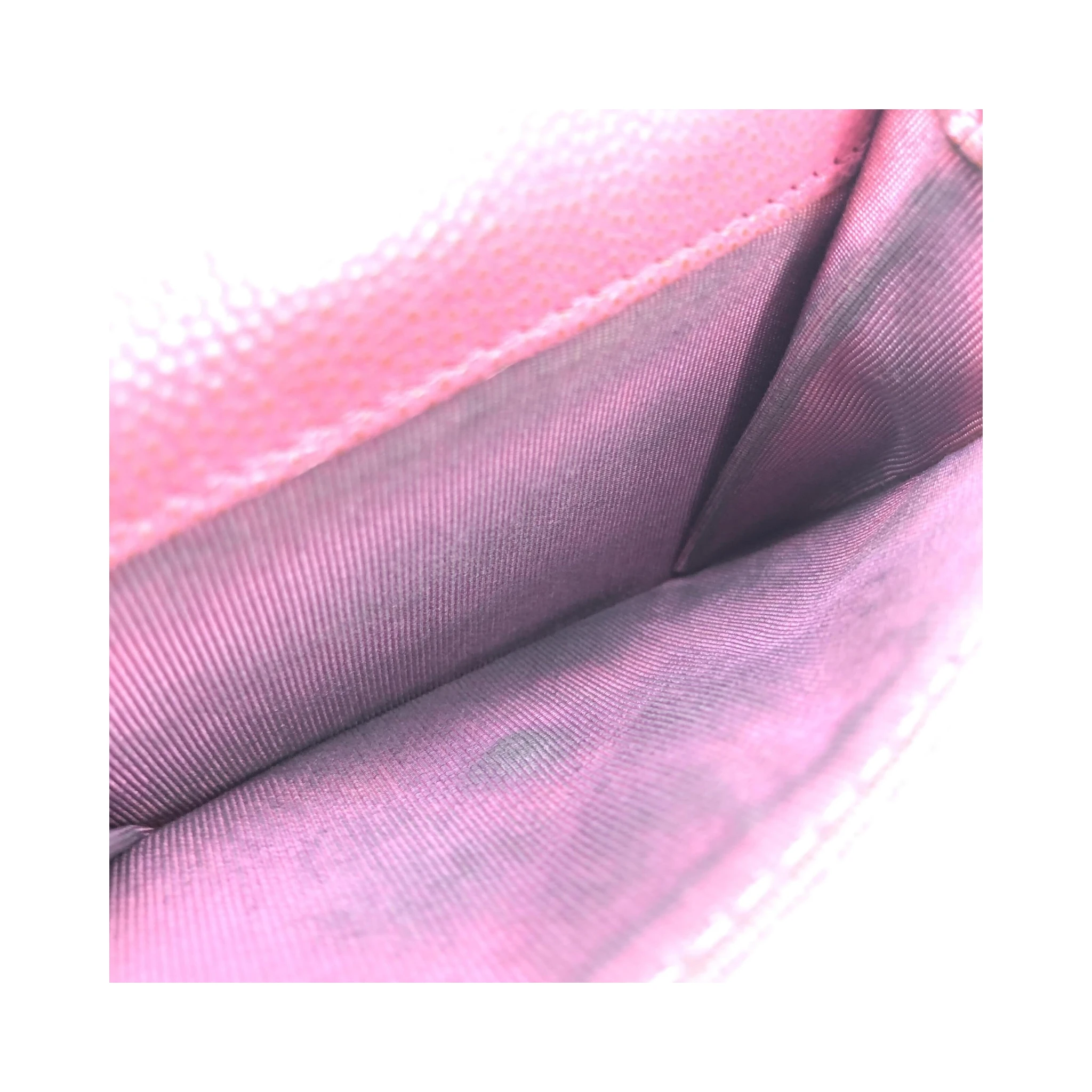 Pink Leather Quilted Flap Wallet