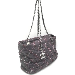 Paris-Byzance Chain Shoulder Bag Purple Nylon
