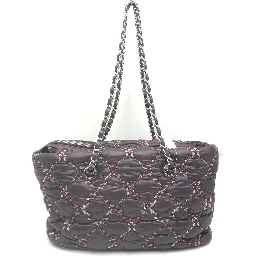 Paris-Byzance Chain Shoulder Bag Purple Nylon