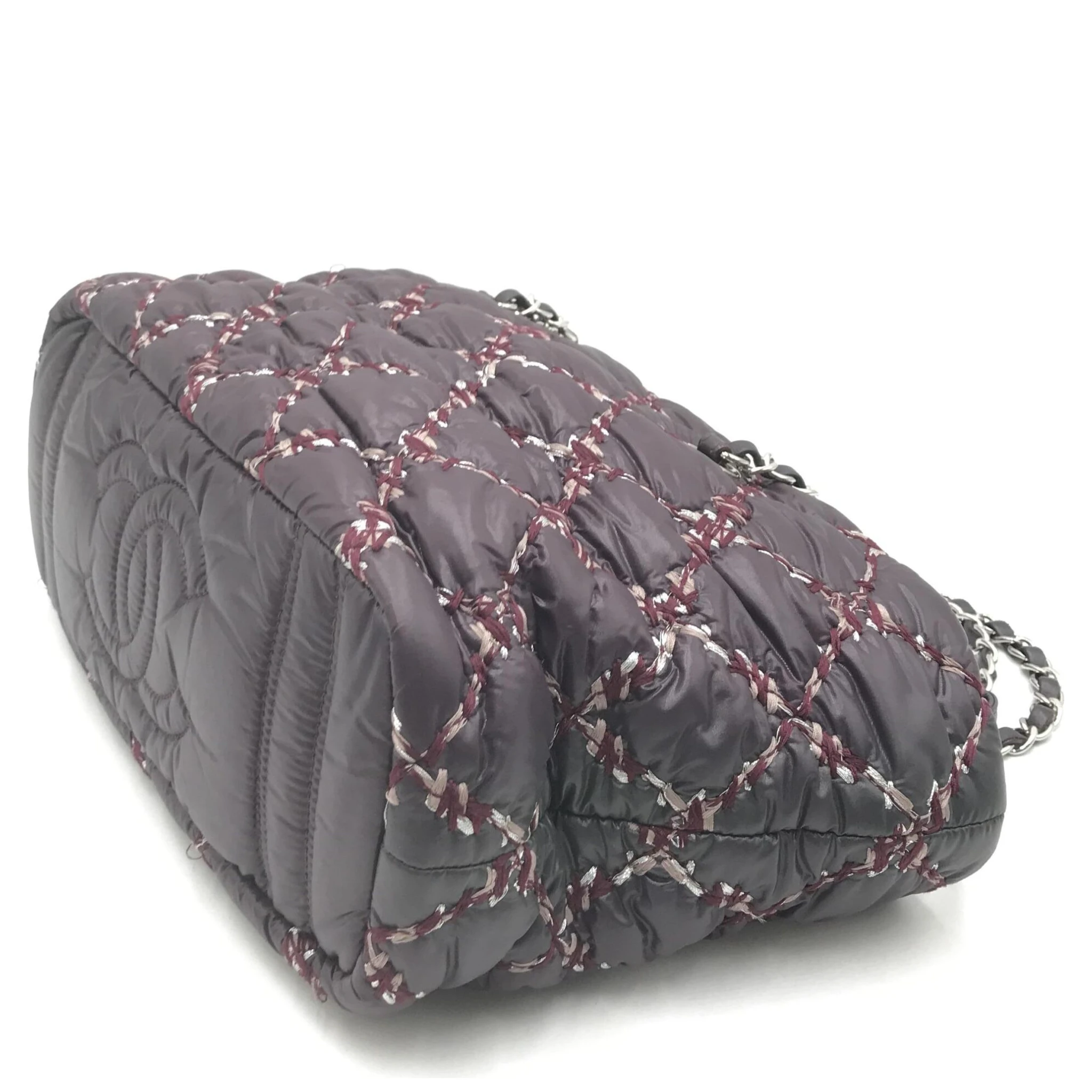 Paris-Byzance Chain Shoulder Bag Purple Nylon